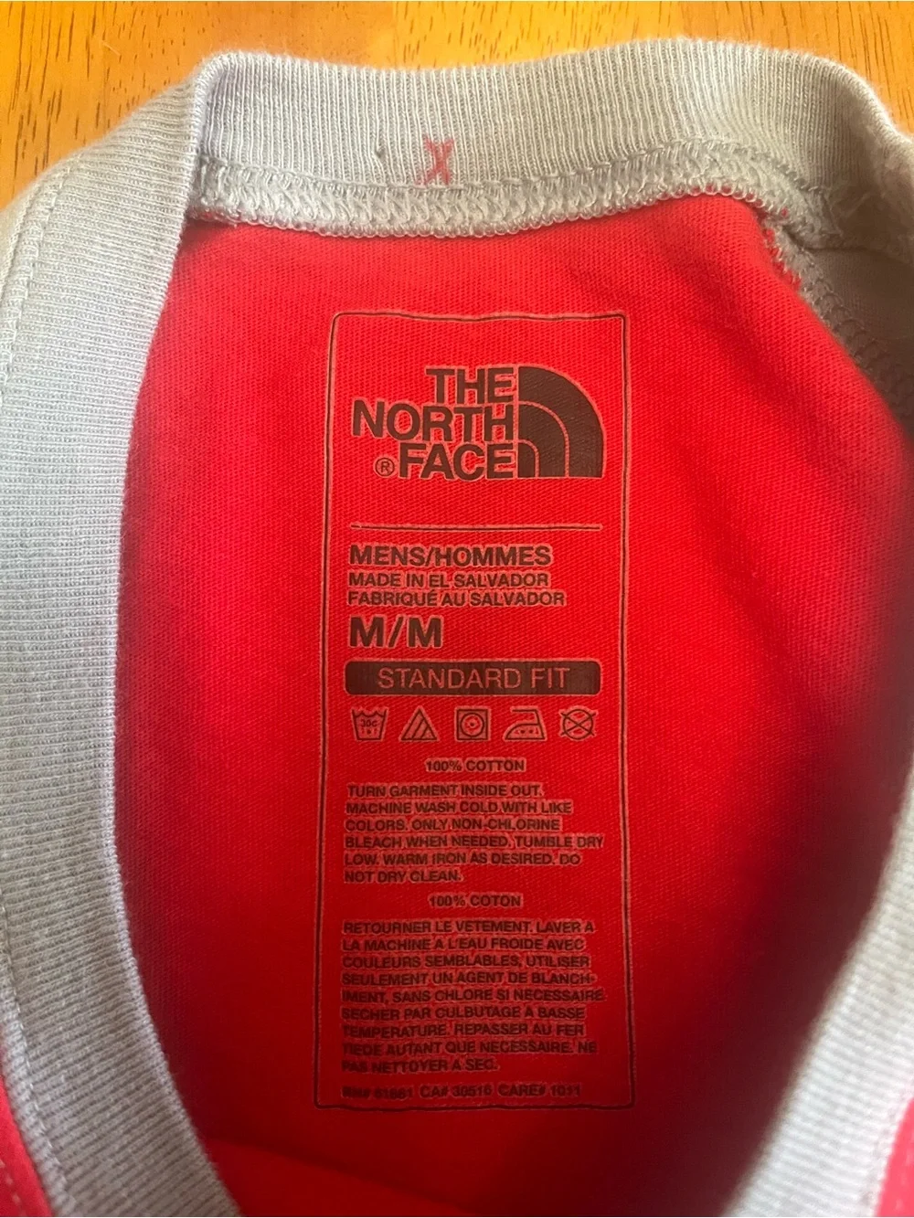 The North Face Red & Gray Raglan Logo Long Sleeve Tee